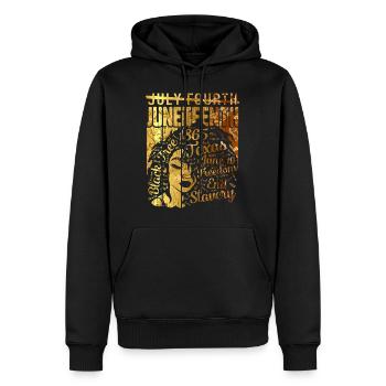 Juneteenth Hemd, Schwarze Frauen Geschenk, Natürliches Haar - Männer Premium Bio Hoodie - Schwarz - Vorne - Nico (187cm)