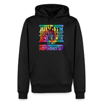 Juneteenth est mon jour de l’indépendance Le 4 juillet n’a pas - Sweat à capuche Premium bio Homme - noir - Devant - Nico (187cm)