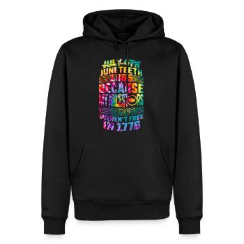 Juneteenth Day Meine Vorfahren waren 1776 nicht frei - Männer Premium Bio Hoodie - Schwarz - Vorne - Nico (187cm)