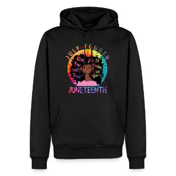 Juneteenth Hemd, Schwarze Frauen Geschenk, Natürliches Haar - Männer Premium Bio Hoodie - Schwarz - Vorne - Nico (187cm)