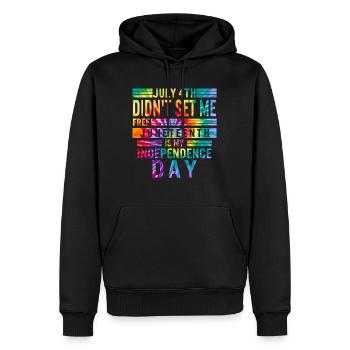 Juneteenth est mon jour de l’indépendance Le 4 juillet n’a pas - Sweat à capuche Premium bio Homme - noir - Devant - Nico (187cm)
