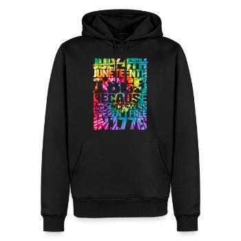 Juneteenth Day Meine Vorfahren waren 1776 nicht frei - Männer Premium Bio Hoodie - Schwarz - Vorne - Nico (187cm)