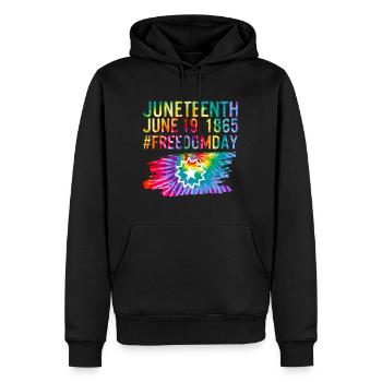 Juneteenth Flag Shirt, June 19th 1865 Freedom Day - Men’s Premium Organic Hoodie - black - Front - Nico (187cm)