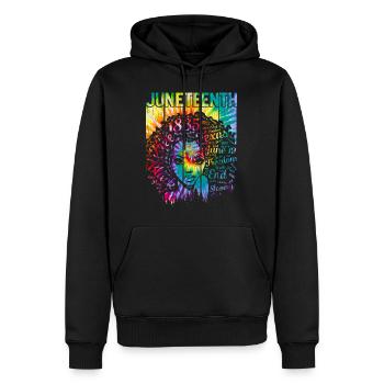 Juneteenth Hemd, Schwarze Frauen Geschenk, Natürliches Haar - Männer Premium Bio Hoodie - Schwarz - Vorne - Nico (187cm)