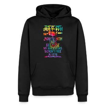 Juneteenth Day Meine Vorfahren waren 1776 nicht frei - Männer Premium Bio Hoodie - Schwarz - Vorne - Nico (187cm)
