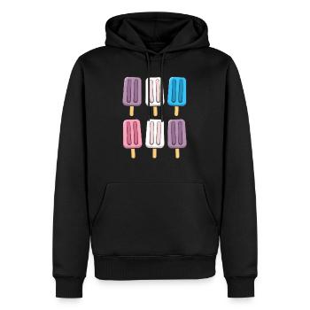Intersex Flag Eis am Stiel 4. Juli Subtiler Stolz - Männer Premium Bio Hoodie - Schwarz - Vorne - Nico (187cm)