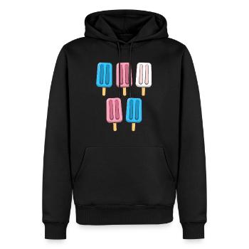 Transgender Eis am Stiel 4. Juli Trans Subtle - Männer Premium Bio Hoodie - Schwarz - Vorne - Nico (187cm)