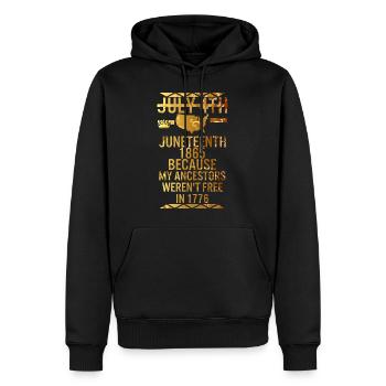 Juneteenth Day Meine Vorfahren waren 1776 nicht frei - Männer Premium Bio Hoodie - Schwarz - Vorne - Nico (187cm)