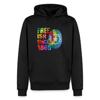Juneteenth Flag Shirt, libre depuis 1865, - Sweat à capuche Premium bio Homme - noir - Devant - Nico (187cm)