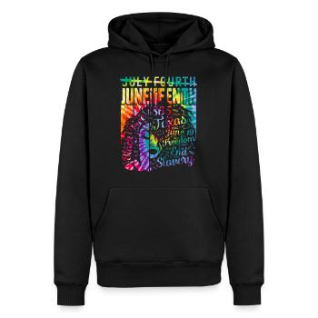 Juneteenth Hemd, Schwarze Frauen Geschenk, Natürliches Haar - Männer Premium Bio Hoodie - Schwarz - Vorne - Nico (187cm)