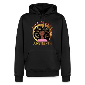 Juneteenth Hemd, Schwarze Frauen Geschenk, Natürliches Haar - Männer Premium Bio Hoodie - Schwarz - Vorne - Nico (187cm)