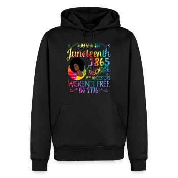 Juneteenth Shirt, Cadeau Femme Noire, Parce que Mon - Sweat à capuche Premium bio Homme - noir - Devant - Nico (187cm)