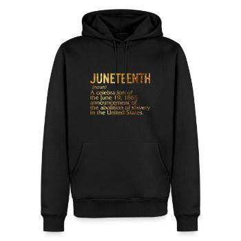 Juneteenth Definition Shirt, Afroamerikaner - Männer Premium Bio Hoodie - Schwarz - Vorne - Nico (187cm)