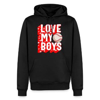 Baseball Shirt, Love My Boys Baseball Tee, - Men’s Premium Organic Hoodie - black - Front - Nico (187cm)