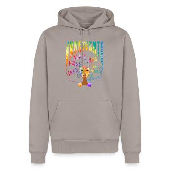 Juneteenth Shirt, Afro American Prying Gift, - Sweat à capuche Premium bio Homme - taupe - Devant - Nico (187cm)
