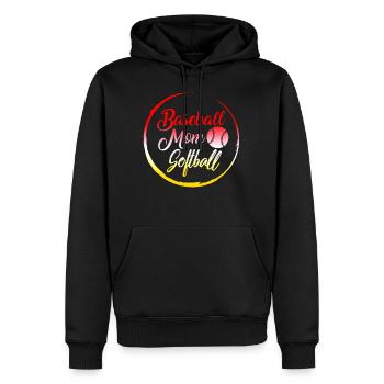 Chemise de baseball, Tee de softball Baseball Mom, - Sweat à capuche Premium bio Homme - noir - Devant - Nico (187cm)
