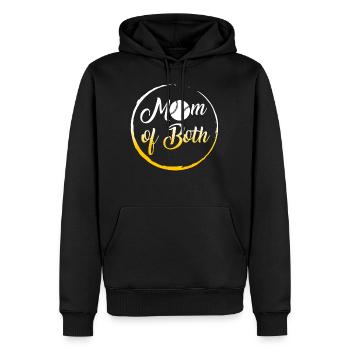 Baseball-Shirt, Mutter von beiden Baseball Softball, - Männer Premium Bio Hoodie - Schwarz - Vorne - Nico (187cm)