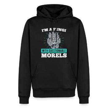 Champignons avec Morels Morechel Mushroom Picker douteux - Sweat à capuche Premium bio Homme - noir - Devant - Nico (187cm)