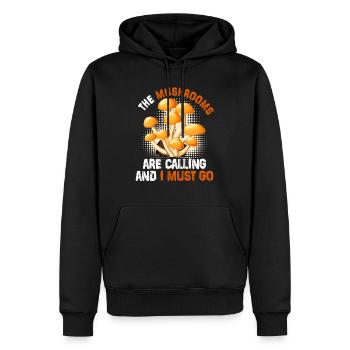 Pilzsammler Spruch die Pilze rufen - Männer Premium Bio Hoodie - Schwarz - Vorne - Nico (187cm)