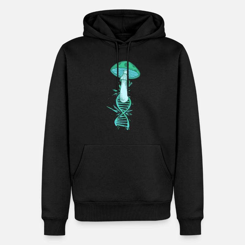 Champignons recueillent l’ADN Champignon cueilleur de champignons - Sweat à capuche Premium bio Homme - noir
