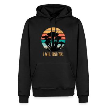 Je vous trouverai ramasser des champignons - Sweat à capuche Premium bio Homme - noir - Devant - Nico (187cm)