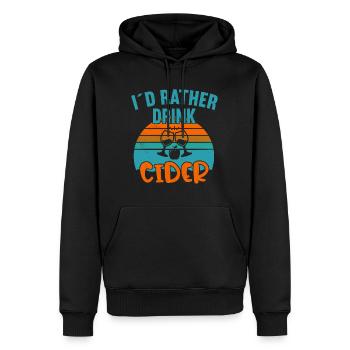 I ́d rather drink Cider / Cider - Men’s Premium Organic Hoodie - black - Front - Nico (187cm)