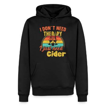 I don ́t Therapy I just need Cider / Cider - Men’s Premium Organic Hoodie - black - Front - Nico (187cm)