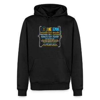 Sternzeichen-Shirt, Juni Zwillinge Sternzeichen Tee, - Männer Premium Bio Hoodie - Schwarz - Vorne - Nico (187cm)
