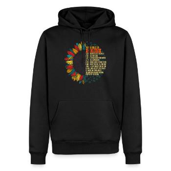 Chemise de signe du zodiaque, Top 10 des règles des Gémeaux - Sweat à capuche Premium bio Homme - noir - Devant - Nico (187cm)