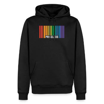Inestimable LGBT Barcode Pride Gay Lesbienne Subtile - Sweat à capuche Premium bio Homme - noir - Devant - Nico (187cm)