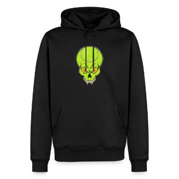 Tennis Tennisball Totenkopf Tennisspieler - Männer Premium Bio Hoodie - Schwarz - Vorne - Nico (187cm)