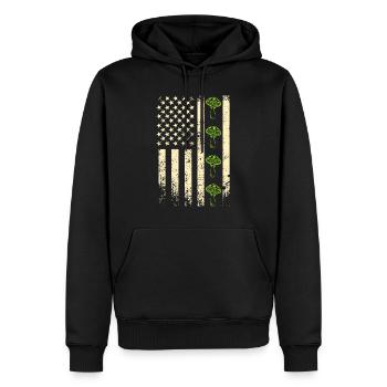 Mushroom Picker USA US Mushroom - Sweat à capuche Premium bio Homme - noir - Devant - Nico (187cm)