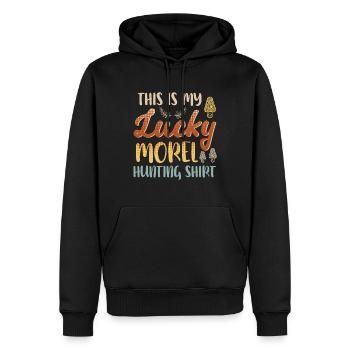 Morchel Jagd Shirt Pilzsammler - Männer Premium Bio Hoodie - Schwarz - Vorne - Nico (187cm)