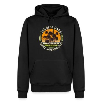 Meilleurs papas chassent les champignons Cueilleur de champignons Papa - Sweat à capuche Premium bio Homme - noir - Devant - Nico (187cm)