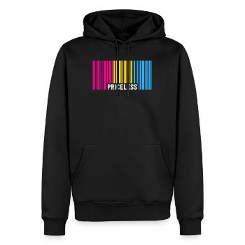 Inestimable Pansexual Pride Barcode Subtil Pan - Sweat à capuche Premium bio Homme - noir - Devant - Nico (187cm)