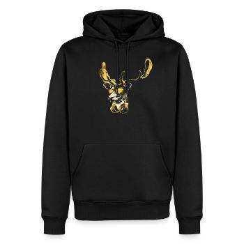 Ciervo DJ bling. Música genial y divertida animal - Sweat à capuche Premium bio Homme - noir - Devant - Nico (187cm)
