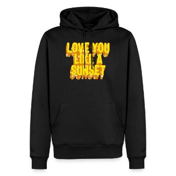 Positivity Shirt, Love You Like A Sunset Tee, - Männer Premium Bio Hoodie - Schwarz - Vorne - Nico (187cm)