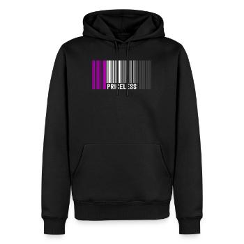 Inestimable Asexual Pride Code à barres Subtle Ace Flag - Sweat à capuche Premium bio Homme - noir - Devant - Nico (187cm)
