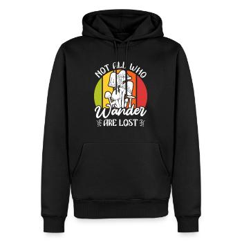 Tous ceux qui errent ne sont pas des cueilleurs de champignons perdus - Sweat à capuche Premium bio Homme - noir - Devant - Nico (187cm)