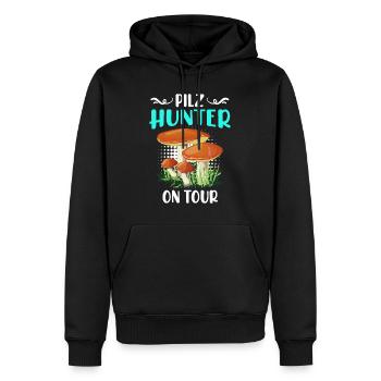 Pilz Hunter on Tour Pilzsammler - Männer Premium Bio Hoodie - Schwarz - Vorne - Nico (187cm)