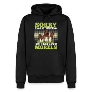 Morchel Sammler Pilzsammler - Männer Premium Bio Hoodie - Schwarz - Vorne - Nico (187cm)