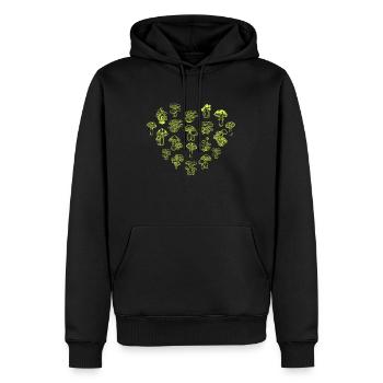 Pilz Herz Pilzsammler - Männer Premium Bio Hoodie - Schwarz - Vorne - Nico (187cm)