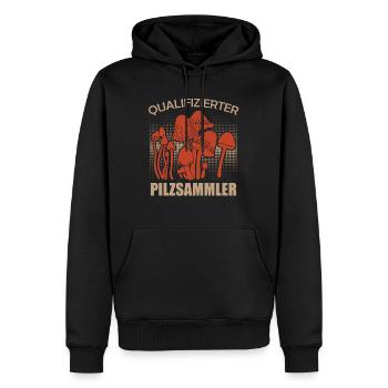 Qualifizierter Pilzsammler Pile Sammeln - Männer Premium Bio Hoodie - Schwarz - Vorne - Nico (187cm)