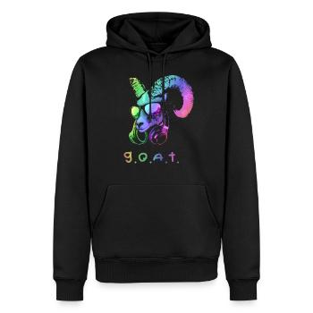 El animal de música de cabra genial y divertido - Sweat à capuche Premium bio Homme - noir - Devant - Nico (187cm)