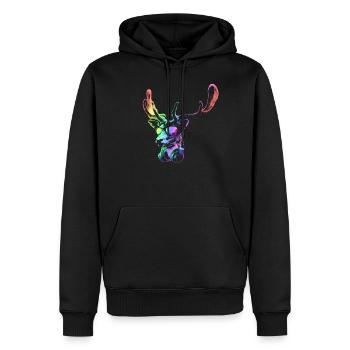 Ciervo DJ. Música genial y divertida animal con - Sweat à capuche Premium bio Homme - noir - Devant - Nico (187cm)