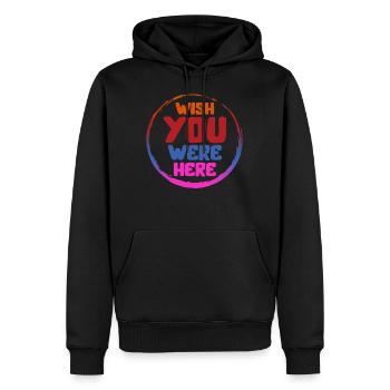 Ich wünschte, Sie wären hier Hemd, trendiger ästhetischer Kapuzenpullover - Männer Premium Bio Hoodie - Schwarz - Vorne - Nico (187cm)