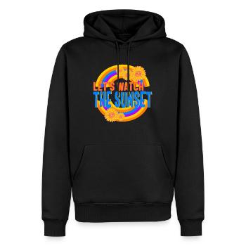 Positivity Shirt, Let's Watch The Sunset Rainbow - Männer Premium Bio Hoodie - Schwarz - Vorne - Nico (187cm)