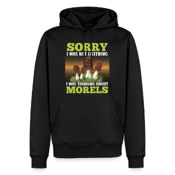 Morchel Sammler Pilzsammler - Männer Premium Bio Hoodie - Schwarz - Vorne - Nico (187cm)