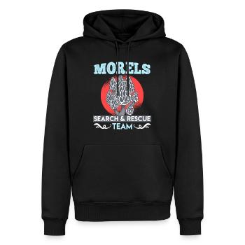 Morchel Search & Rescue Team Pilzsammler - Männer Premium Bio Hoodie - Schwarz - Vorne - Nico (187cm)
