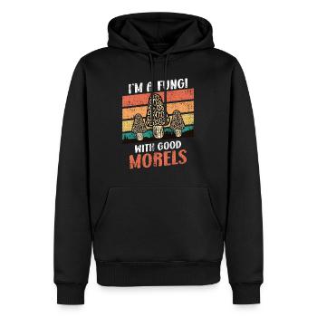 Je suis un champignon avec un bon cueilleur de champignons Morels - Sweat à capuche Premium bio Homme - noir - Devant - Nico (187cm)